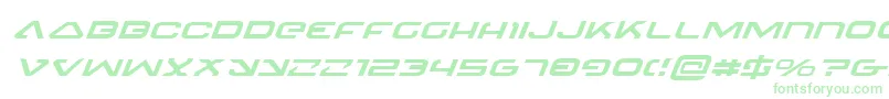 フォント4114BlasterExpandedItalic – 白い背景に緑のフォント