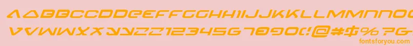 4114BlasterExpandedItalic Font – Orange Fonts on Pink Background