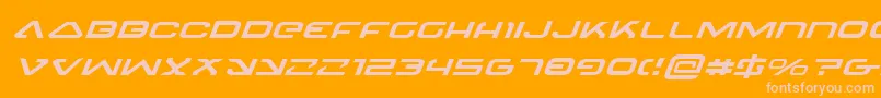 4114BlasterExpandedItalic-fontti – vaaleanpunaiset fontit oranssilla taustalla