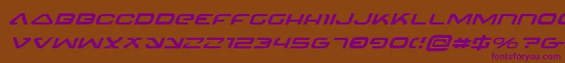 4114BlasterExpandedItalic Font – Purple Fonts on Brown Background