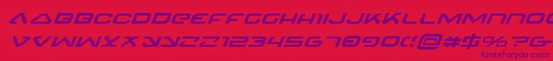 フォント4114BlasterExpandedItalic – 赤い背景に紫のフォント