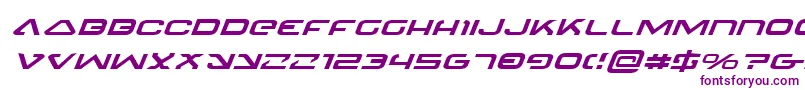 フォント4114BlasterExpandedItalic – 白い背景に紫のフォント