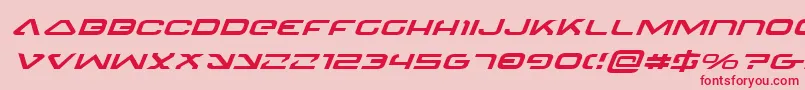 4114BlasterExpandedItalic Font – Red Fonts on Pink Background