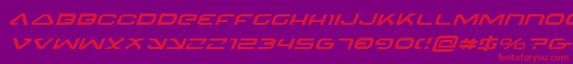 4114BlasterExpandedItalic-fontti – punaiset fontit violetilla taustalla