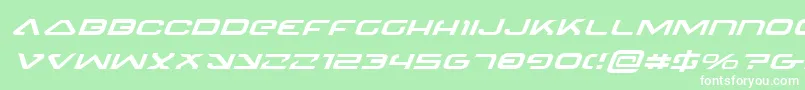 フォント4114BlasterExpandedItalic – 緑の背景に白い文字