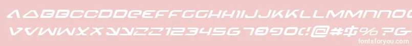 4114BlasterExpandedItalic-Schriftart – Weiße Schriften auf rosa Hintergrund