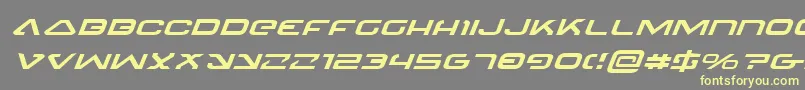 フォント4114BlasterExpandedItalic – 黄色のフォント、灰色の背景