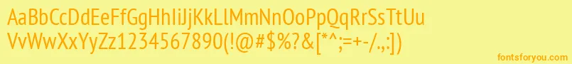 Ptn57f Font – Orange Fonts on Yellow Background