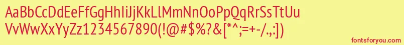 Ptn57f Font – Red Fonts on Yellow Background