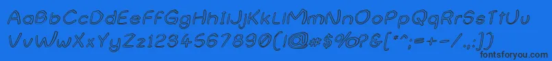 NameUndetermined Font – Black Fonts on Blue Background