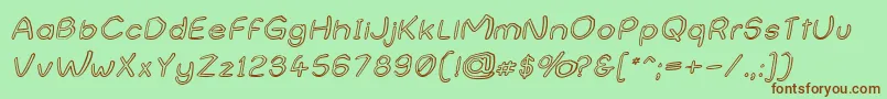 NameUndetermined-Schriftart – Braune Schriften auf grünem Hintergrund