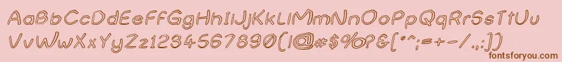 NameUndetermined Font – Brown Fonts on Pink Background