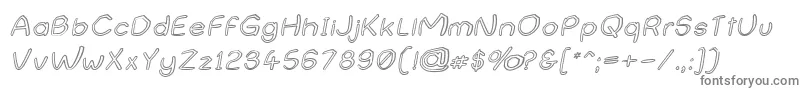NameUndetermined-fontti – harmaat kirjasimet valkoisella taustalla
