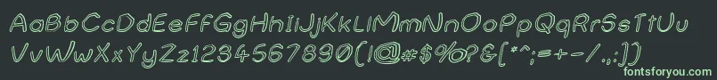 NameUndetermined Font – Green Fonts on Black Background