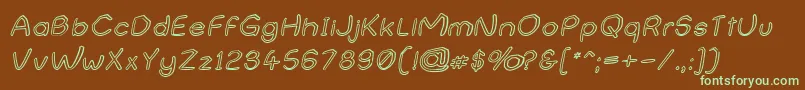 NameUndetermined Font – Green Fonts on Brown Background