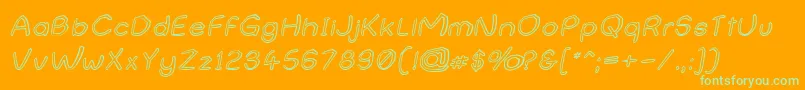 NameUndetermined Font – Green Fonts on Orange Background