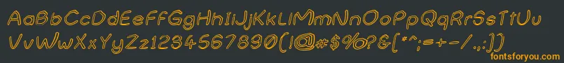 NameUndetermined Font – Orange Fonts on Black Background