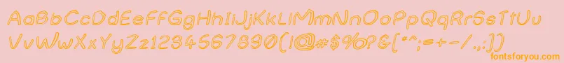 NameUndetermined Font – Orange Fonts on Pink Background