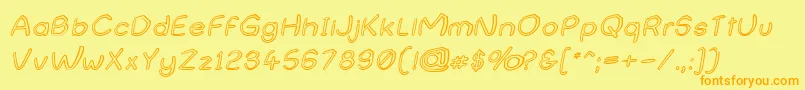 NameUndetermined-fontti – oranssit fontit keltaisella taustalla