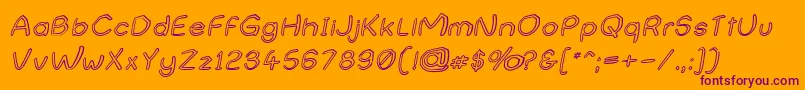 NameUndetermined Font – Purple Fonts on Orange Background