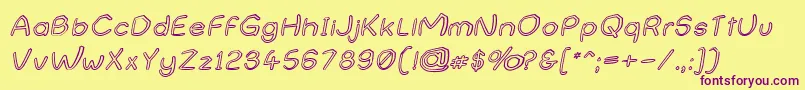 NameUndetermined Font – Purple Fonts on Yellow Background