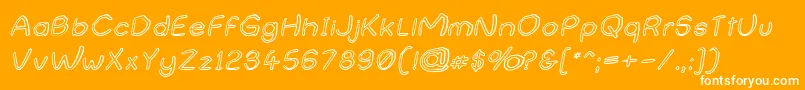 フォントNameUndetermined – オレンジの背景に白い文字