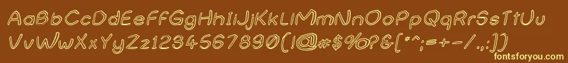 NameUndetermined Font – Yellow Fonts on Brown Background