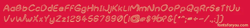 NameUndetermined Font – Yellow Fonts on Red Background