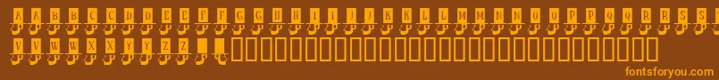 KrHonestAbe Font – Orange Fonts on Brown Background