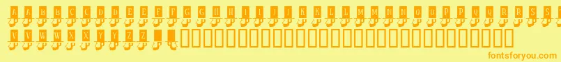 KrHonestAbe-Schriftart – Orangefarbene Schriften auf gelbem Hintergrund