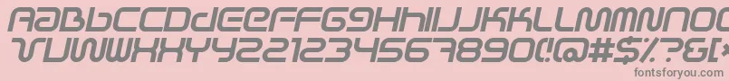 Fonte SciFiedXItalic – fontes cinzas em um fundo rosa