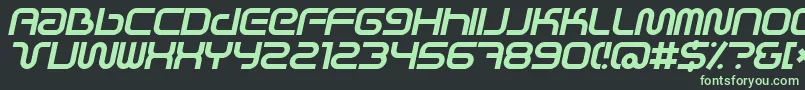 フォントSciFiedXItalic – 黒い背景に緑の文字