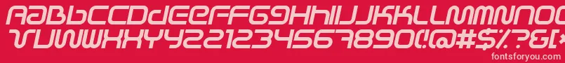 SciFiedXItalic Font – Pink Fonts on Red Background