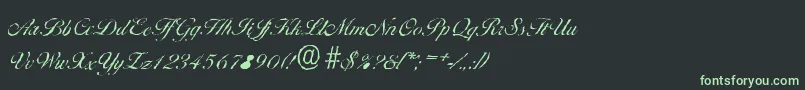 フォントBallantinesantiqueLightRegular – 黒い背景に緑の文字