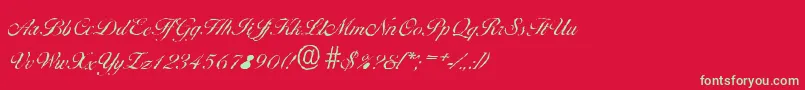 Шрифт BallantinesantiqueLightRegular – зелёные шрифты на красном фоне