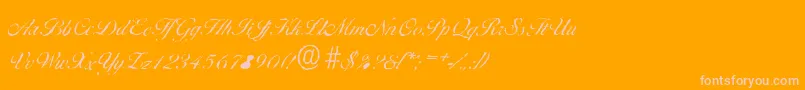 BallantinesantiqueLightRegular-Schriftart – Rosa Schriften auf orangefarbenem Hintergrund