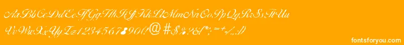 Fonte BallantinesantiqueLightRegular – fontes brancas em um fundo laranja