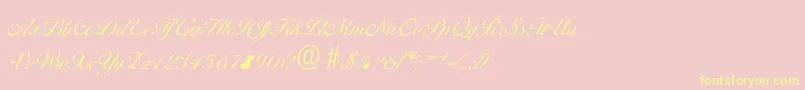 Police BallantinesantiqueLightRegular – polices jaunes sur fond rose