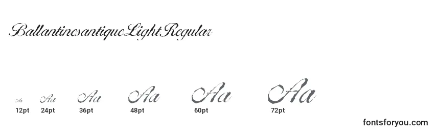 Размеры шрифта BallantinesantiqueLightRegular