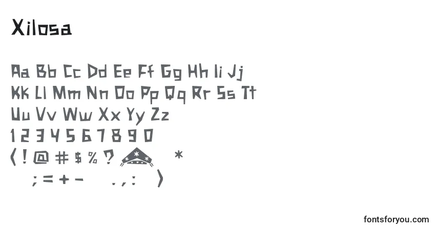 A fonte Xilosa – alfabeto, números, caracteres especiais