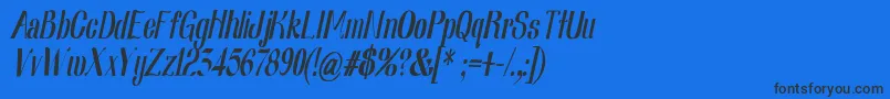 Fonte Nearlydigitalic – fontes pretas em um fundo azul