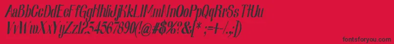 Fonte Nearlydigitalic – fontes pretas em um fundo vermelho