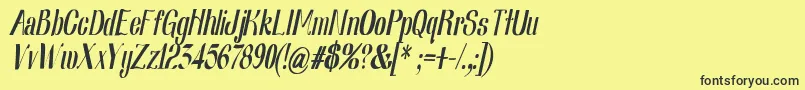 Шрифт Nearlydigitalic – чёрные шрифты на жёлтом фоне