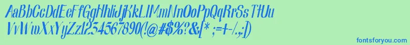 fuente Nearlydigitalic – Fuentes Azules Sobre Fondo Verde