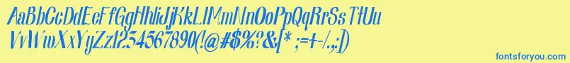 Nearlydigitalic Font – Blue Fonts on Yellow Background