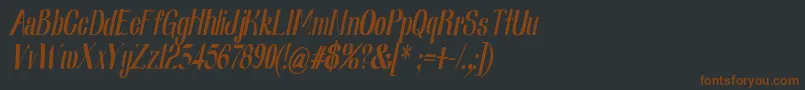 Nearlydigitalic-Schriftart – Braune Schriften auf schwarzem Hintergrund