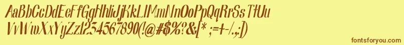 Шрифт Nearlydigitalic – коричневые шрифты на жёлтом фоне