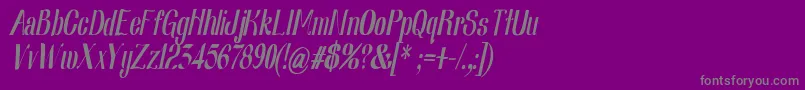 Nearlydigitalic-fontti – harmaat kirjasimet violetilla taustalla