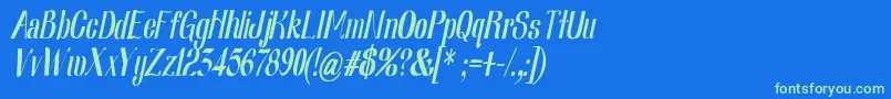 Fonte Nearlydigitalic – fontes verdes em um fundo azul