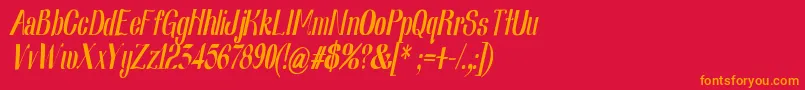 Nearlydigitalic Font – Orange Fonts on Red Background